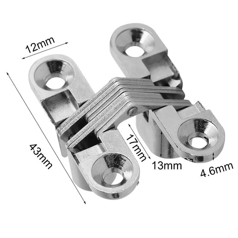 180 Degree Hidden Hinges For Cabinets And Furniture Concealed Cross Door Hinges Invisible Cabinet Hinge Kit Easy Install With No Visible Hinge shown with dimensions