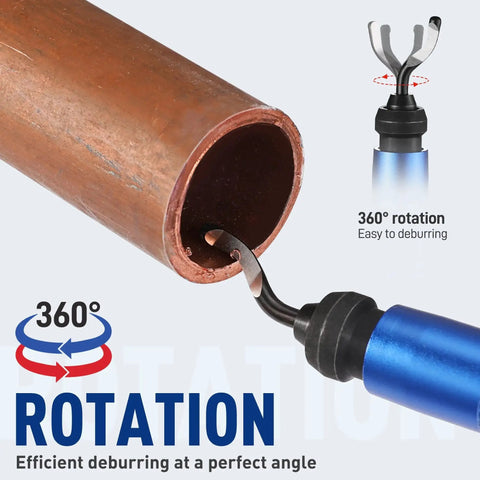 Pro Grade Deburring Tool Kit From WORKPRO With 11 High Speed Steel Swivel Blades And 360 Degree Rotary Head for precise metal deburring