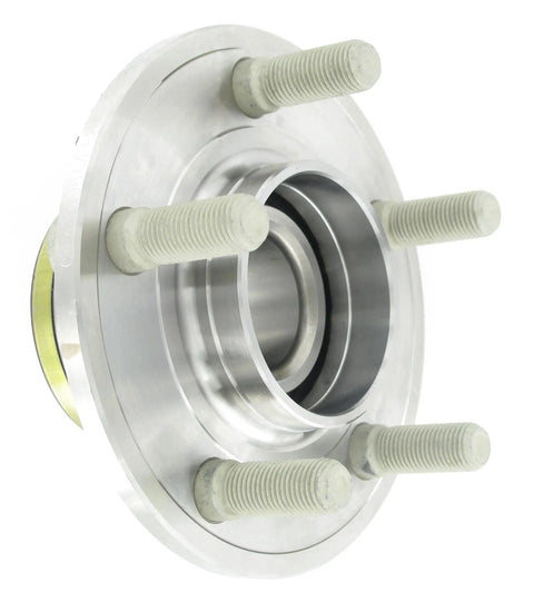 Front Wheel Hub Bearing Assembly BR930359 Aftermarket Replacement For Chrysler 2005 To 2014 And Dodge 2005 To 2011 Vehicles With All Components For A Safe Easy Wheel Bearing Swap, showcasing a metal hub with studs.