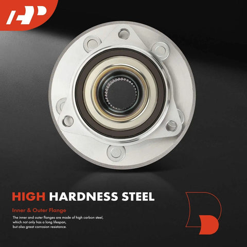 Front Wheel Bearing And Hub Assembly 5 Lug Fit For Jeep Grand Cherokee 2011-2021, Grand Cherokee WK 2022 And Dodge Durango 2011-2023 High Load Capacity For Axial And Radial Loads Smooth Operation Durable Replacement Part, round steel design