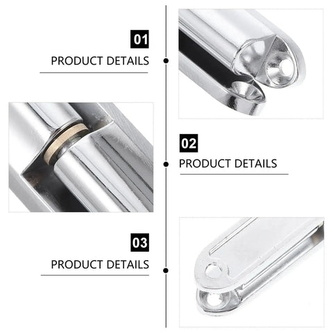 Close-up of zinc alloy door hinges showing screw-on design and smooth shaft for quiet operation, 2 Pack Zinc Alloy Door Hinges For Internal Doors Moisture Resistant And Rust Proof Beefy Heavy Duty Screw On Hinges With Smooth Shaft For Quiet Squeak Free Operation High Load Capacity Renovation Door Hardware For Wood Cabinets And Furniture.