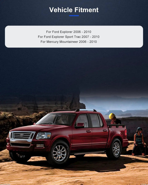 Red Ford Explorer Sport Trac parked on rocky terrain, compatible with Front Wheel Hub And Bearing Assembly 515078 for 2006-2010 models