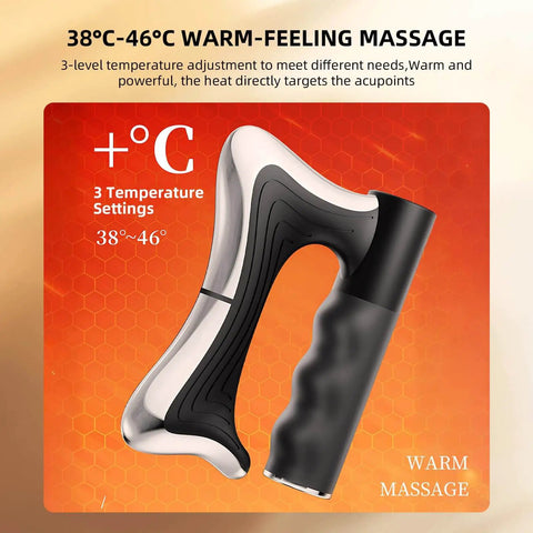Electric Fascia Massage Device With Heat And EMS For Cellulite Reduction, skin firming, ergonomic design, temperature settings displayed