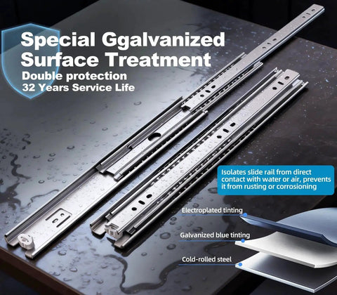 Heavy Duty Drawer Slides With 200 Lb Capacity Full Extension Ball Bearing Rails 20 Inch Pair For Cabinets And Tool Boxes