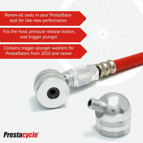Prestaflator Rebuild Kit With O Rings And Seals For Hose Trigger And Pressure Release Fits 2010 And Newer Tools For Bicycles.