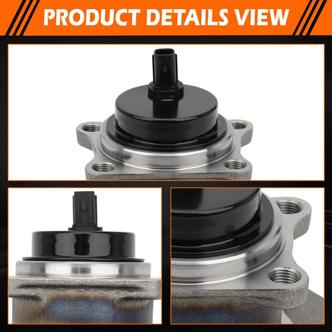 Close-up of Rear Wheel Bearing Hub Assembly 5 Lug With ABS Compatible With Toyota Corolla Im RAV4 Scion Tc NX NX300 NX300h And Lexus HS250h Replacement 512372
