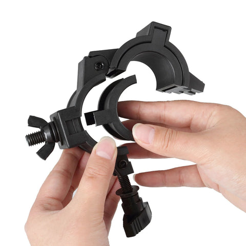 MOUNTAIN_ARK 5-pack stage light O-clamps, black plastic, fits 1–2 in pipe for DJ PAR lights