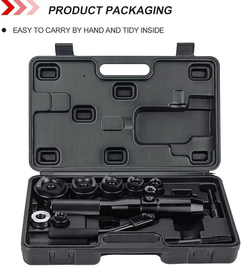 Portable Manual Hydraulic Hole Punch Kit With Six Die Set for Electrical Conduit in black case
