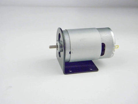 Universal Motor Mounting Bracket for 555 550 545 540 Motors in Cutting Machines, steel bracket with motor attached, side view.