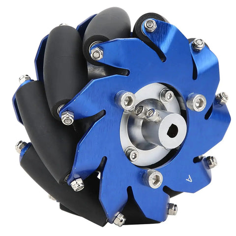 4In Mecanum Aluminum Right Wheel with 45 Degree Omnidirectional Drive for Robots TPU Rubber Rollers 30Kg Load Capacity