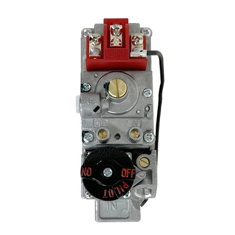 Durablow DV970A-LP millivolt gas valve for propane, metal body with red terminal block, 3/8 in inlet/outlet