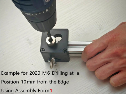 Drilling with Aluminum Extrusion Drill Guide and Tap Jig 2 in 1 Access Hole for 20 30 40 Series European Standard Aluminum Profiles