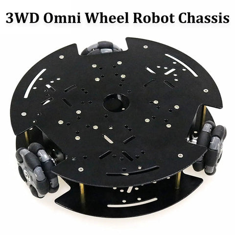 Professional 3WD Smart Robot Car Chassis Kit With 58mm Nylon Omnidirectional Wheels And DC Encoder Motors, top view