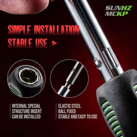 Close-up of All In One Screwdriver Set With Ergonomic Oversized Handle And Non Slip Grip, showing installation feature.
