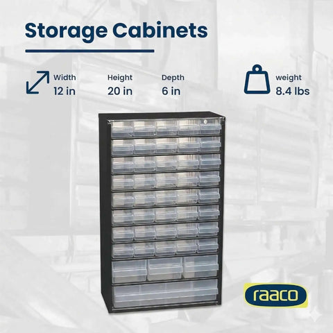 Heavy Duty Steel 44 Drawer Storage Cabinet With Clear Plastic Drawers For Small Parts Organizer Nuts Bolts Screws Tools And Hardware Wall Or Workbench Mounted Durable Cabinet For Shop