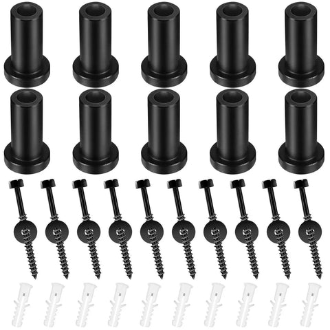 10 Set Barn Door Spacers Kit 2 Inch For Sliding Track Hardware With Screws Lag Bolts And Wall Anchors Carbon Steel Includes Plastic Wall Inserts