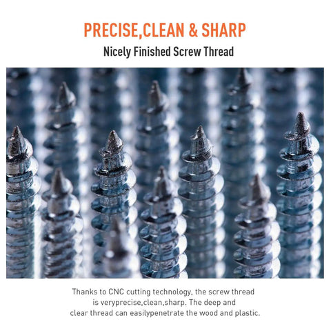 Close-up of Self Tapping Screws Assortment Kit 550 Pieces M3 Through M6 304 Stainless Steel for metal wood and plastic