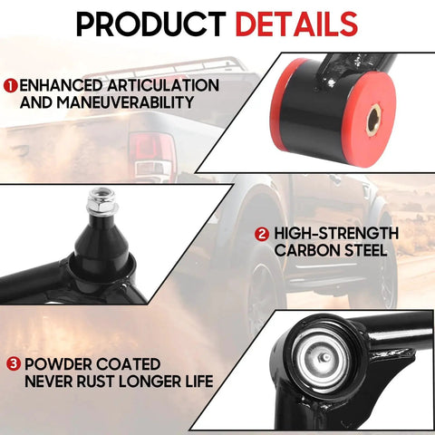 Front Upper Control Arm Kit 2-4 Inch Adjustable With Ball Joint For Ram 1500 2006-2022 And Dodge 1500, product details