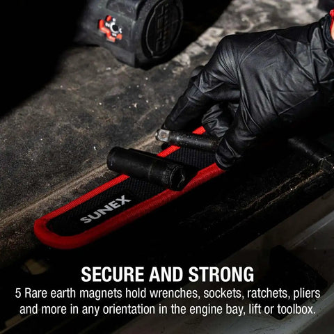 Magnetic PVC Tool Strip 2 Inch By 12 Inch With Strong Rare Earth Magnets Keeps Wrenches Sockets Pliers In Place In Engine Bay Or Garage Protective Outer Layer Prevents Scratches And Fluid Damage