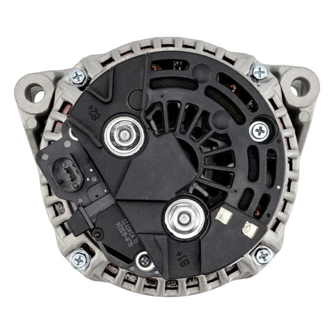 Rear view of Alternator For 2001 to 2005 Mercedes C240 C320 CLK320 E320 SLK320 Crossfire ML350 2003 to 2005 120 Amp Bosch Unit With 6 Groove Pulley 12V CW