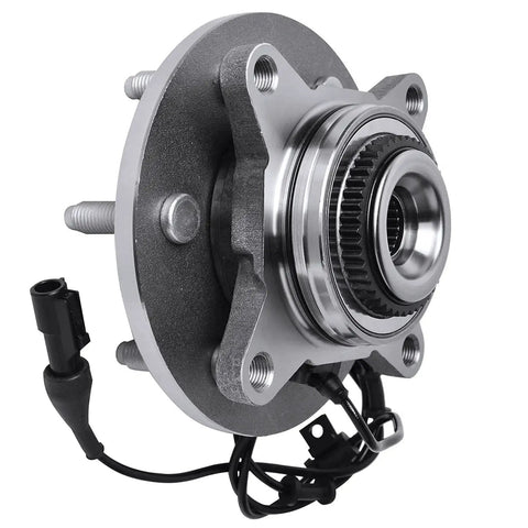 4WD Front Wheel Bearing Hubs Assembly for Ford F150 Expedition Lincoln Mark LT 6 Lug Replacement, metallic hub close-up