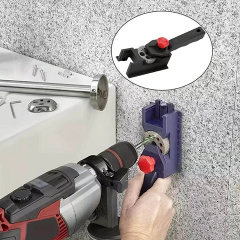 Adjustable Drill Guide Kit For Woodworking With Precision Hole Drilling Durable Plastic Construction in use for drilling