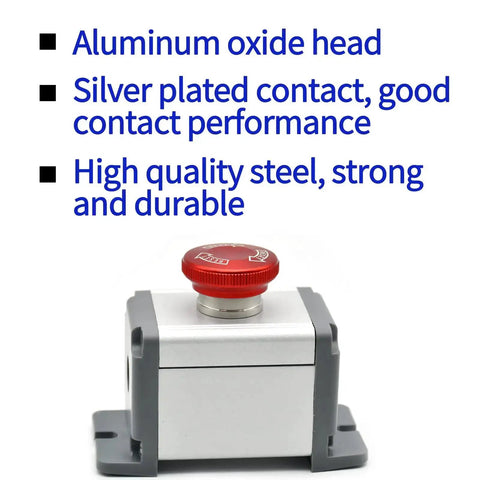 22mm Latching Emergency Stop Push Button Switch SPDT Normally Open Normally Closed Stainless Steel 304 in aluminum housing
