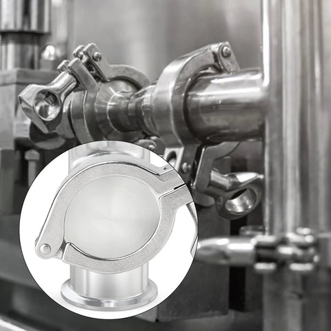 TAISHER 3 in stainless steel tri-clamp sanitary end cap fittings, 5 pcs, 304 SS, 91 mm ferrule with silicone gaskets.