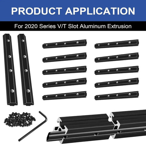 12 Pack 2020 Straight Connector Corner Bracket Joint Plates For 8020 Aluminum Extrusion V Slot T Slot Hardware With Screws