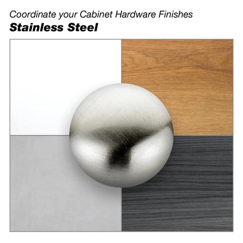 Stainless steel knob highlighting color options for Livingston Collection 4-Inch Center-To-Center Stainless Steel Cabinet And Drawer Pull Handle.