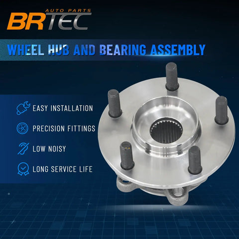 Front Wheel Hub And Bearing Assembly Fits Mazda 6 2014 2019 And CX 5 2013 2022 5 Lug Steel Roller Bearing Auto Part Replacement Direct Fit No Fuss Easy Install product with visible lug bolts.