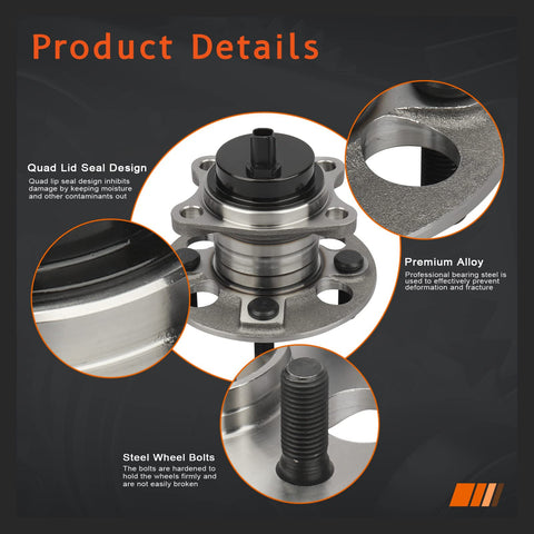 Detailed product features of Rear Wheel Hub Bearing Assembly With ABS For Toyota Yaris 2007 2016 4 Lug 1 Rear Fitment For Prius C 2012 2016