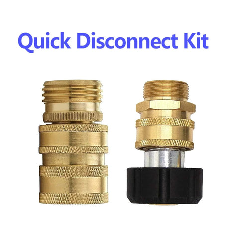 Brass Pressure Washer Quick Disconnect Adapter Kit M22 Swivel to Three Eighths Inch and Three Quarters Inch Quick Release Heavy Duty 8 Pack