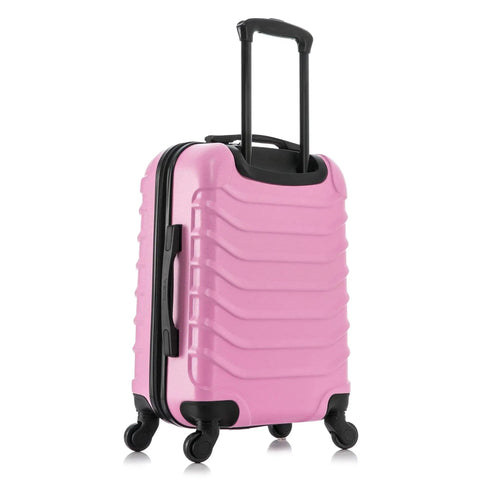Durable Pink 20 Inch Carry On Lightweight Hardside Luggage With Spinner Wheels And Trolley Handle From InUSA side view