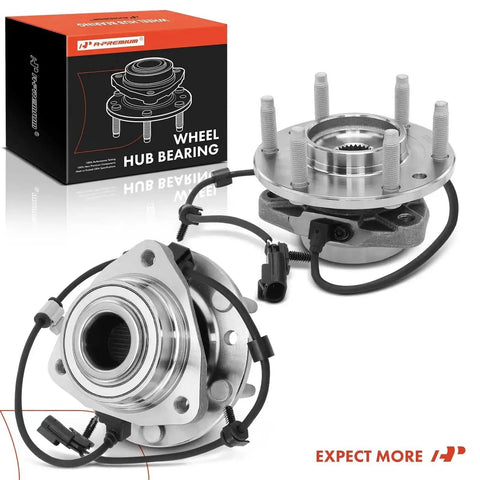 Two Front Wheel Bearing and Hub Assembly with ABS for 2002-2009 Chevy Trailblazer SSR Envoy XL XUV Ascender Bravada Rainier