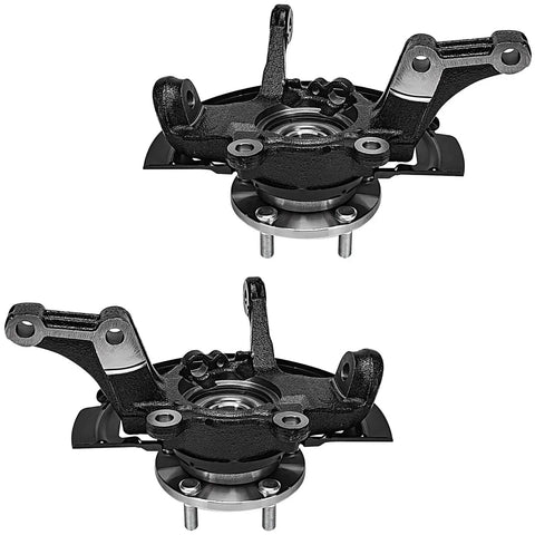 Front Two Piece Steering Knuckles And Wheel Bearing Hub Assembly Replacement For 2002 2003 2004 2005 2006 Nissan Altima And 2004 2005 2006 2007 2008 Maxima With Two Steering Knuckles And Wheel Hub Bearings Included