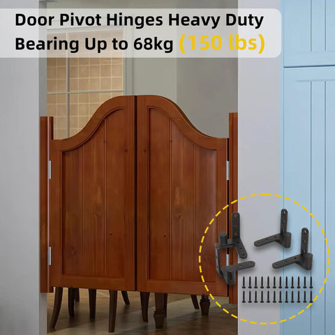 Heavy Duty Black 4 Pack Door Pivot Hinges 270 Degree Rotation Up To 176 Lbs 201 Stainless Steel for wood doors installed