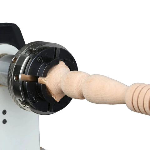 4 Inch 4 Jaw Self Centering Wood Lathe Chuck With 2 Inch Round Jaws, 1x8TPI To Three Fourth X 16TPI Adapter in use with wood