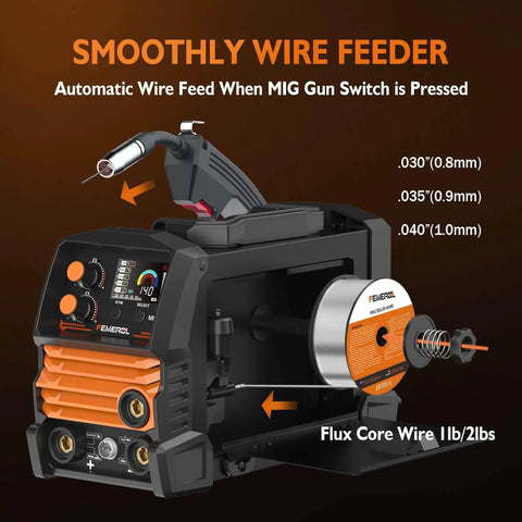 3 In 1 MIG Welder With Flux Core Lift TIG And Stick Welding 140A Portable 110V IGBT Inverter Synergic Control And LED Display