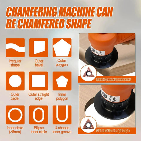 2 In 1 Mini Pneumatic Chamfering Tool For Right Angles And Round Corners, 30000 RPM Handheld Beveling Deburring Machine chamfering shapes