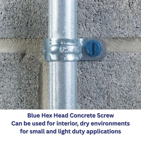 Heavy Duty Concrete Screw Anchor Kit With Drill Bit For Masonry Brick Or Block 3/16 X 1-1/4 Inches Self-Tapping installed on cinder block