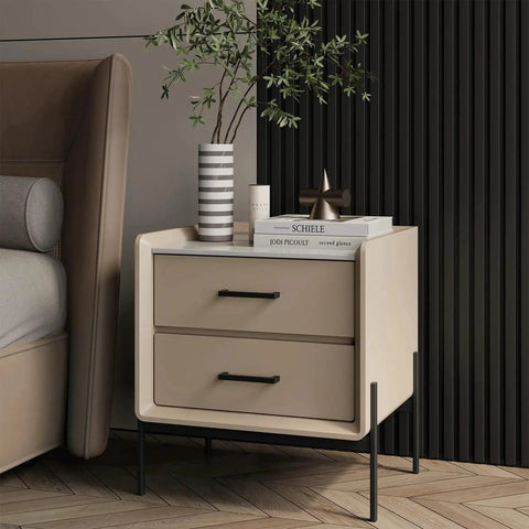 Nightstand with matte black cabinet handles 30 pack square drawer pulls six and one quarter inch center to center 160mm