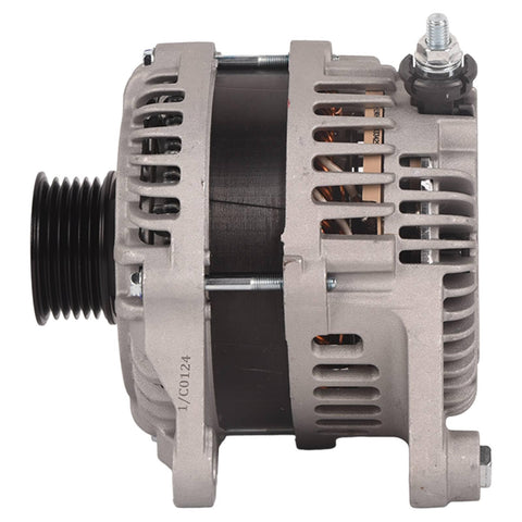 Side view of Beefy 150 Amp 12V Alternator Replacement For Mazda 3 2012 2013 Drop In Replaces 11635 A2TJ1591 PE0718300 PE0718300R