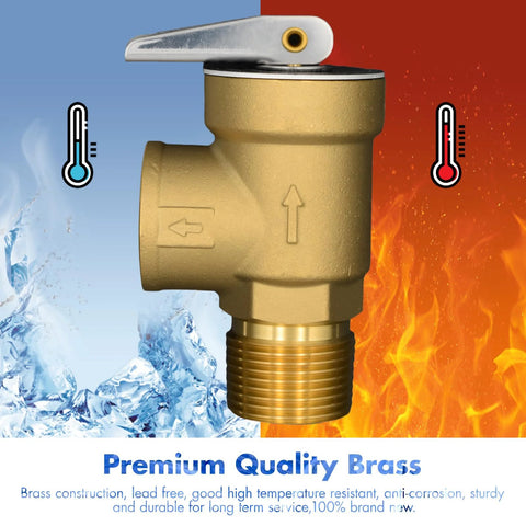 Amazon VAV pressure relief valve, 3/4 in NPT female, brass lead-free copper, water heater compatible