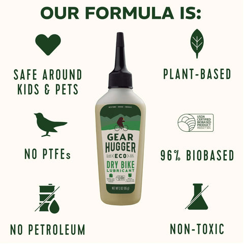 Image of Eco-Friendly Plant Powered Bike Chain Lubricant 3.2 Oz Pack Of 1 showing plant-based, no PTFE or petroleum formula.
