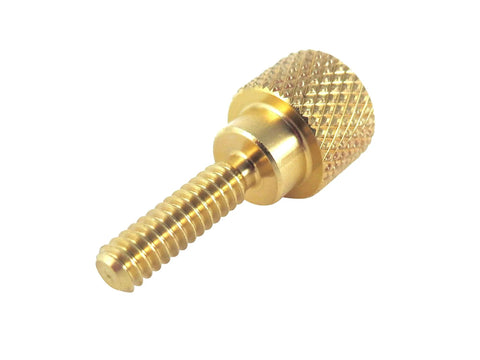 10 Pack Solid Brass Thumb Screws With Diamond Knurl, 6-32 By Half Inch Threads, Straight Shoulders, Right Hand Threads, SAE Flat Tip