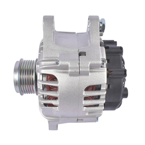 Side view of 110 Amp Drop-In Alternator Replacement For Hyundai Veloster 2013 2017 Kia Forte Forte5 Rio 1.6L 2012 2017 With Start Stop System Bolt-On Direct Fit 37300-2B760 373002B760 High Output