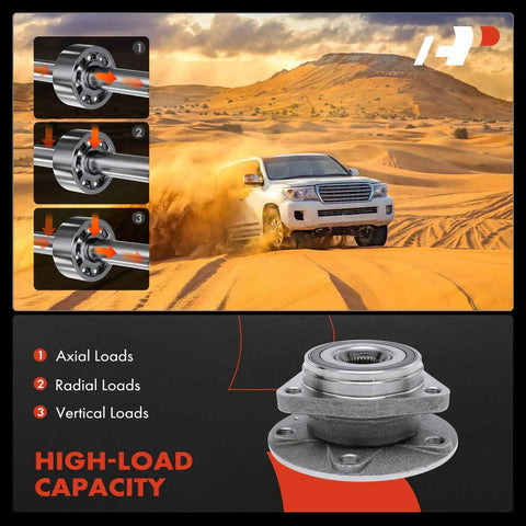 Beefed Up Front Wheel Bearing And Hub Assembly For Volkswagen And Audi 2015 2023 with high-load capacity demonstration image.