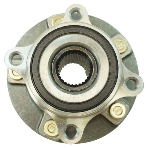 Front Wheel Bearing And Hub Assembly Set For 09 15 Mitsubishi Lancer Models Ralliart Evo MR GSR SE 2 Piece Front close-up view