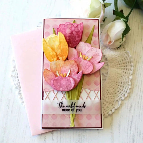 Dope Flower Die Cut Set For Card Making And Scrapbooking Metal Cutting Dies With Stencils And Embossing Effects on handmade card